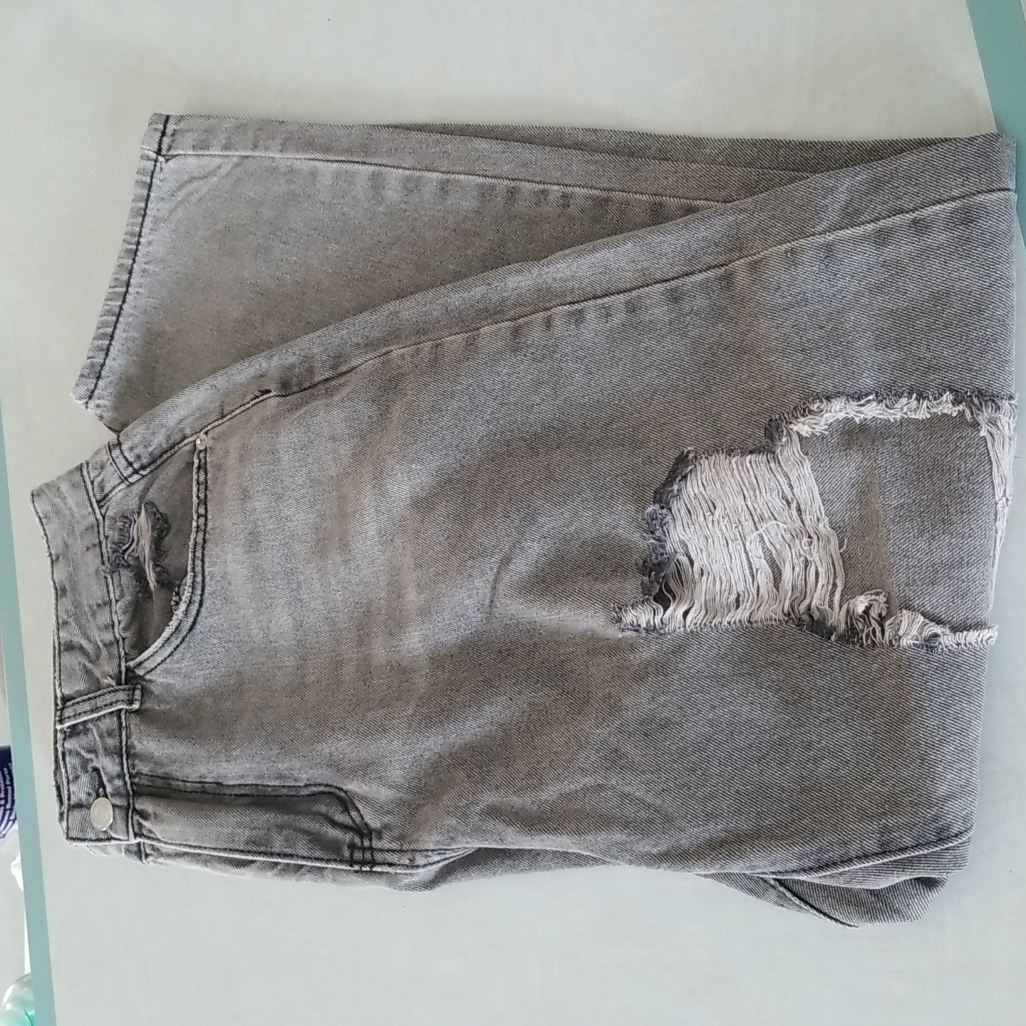Distressed Gray Jeans